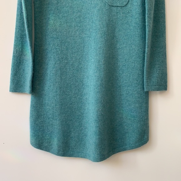 Cynthia Rowley Size L 100% 2-Ply Cashmere Crew Neck Sweater in Color Aqua - Picture 4 of 17